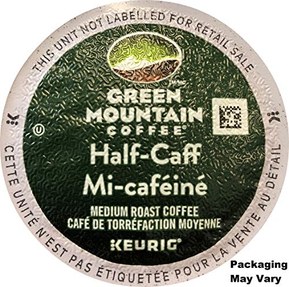 Keurig, Green Mountain Coffee, Half-Caff, 24 K-Cup Packs for Keurig Brewing System (Packaging May Vary)