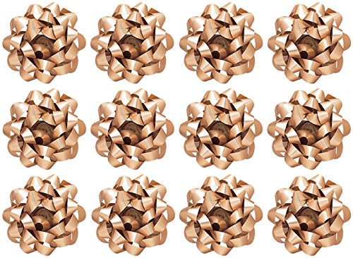 The Gift Wrap Company Decorative Glitterati Lotus Bows, Large, Gold (Pack of 12)