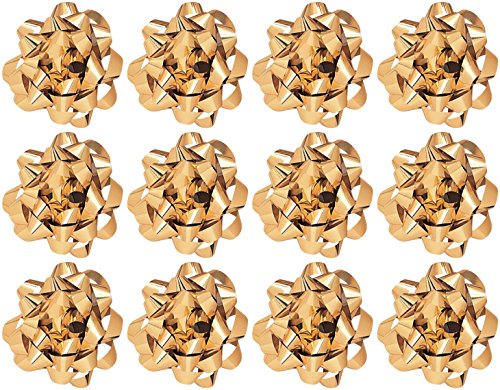 The Gift Wrap Company Decorative Confetti Bows, Large, Gold Metallic