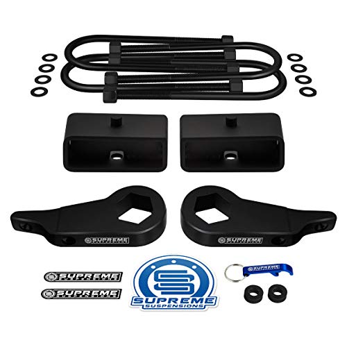 Supreme Suspensions - Full Lift Kit for 1997-2012 Ford Ranger Adjustable 1" to 3" Front Lift Torsion Keys + 2" Rear Lift Blocks + Round Bend U-Bolts - Can Cooler Included with Purchase