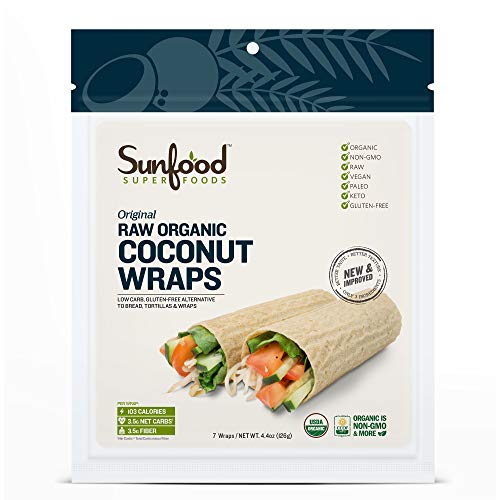 Sunfood Superfoods Original Coconut Wraps Raw Organic 7 ct