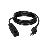 QVS 3-Outlet 3-Prong 25ft Power Extension Cord, Black (PC3PX-25)