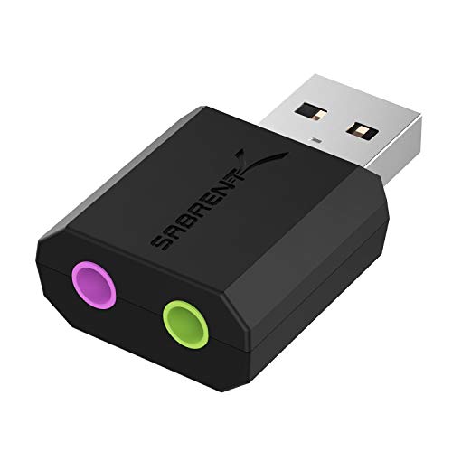 Book Cover Sabrent USB External Stereo Sound Adapter for Windows and Mac. Plug and Play No Drivers Needed. (AU-MMSA)