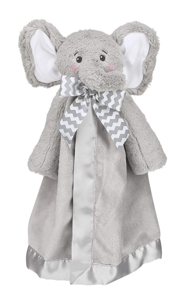 Book Cover Bearington Baby Lil' Spout Snuggler, Gray Elephant Security Blanket, 15 inches Lil' Spout 15