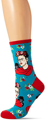 Socksmith Womens' Novelty Crew Socks "Kahlo Portrait" (Peacock),One Size