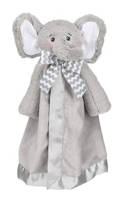 Bearington Baby Lil' Spout Snuggler, Gray Elephant Security Blanket, 15 inches Lil' Spout 15"