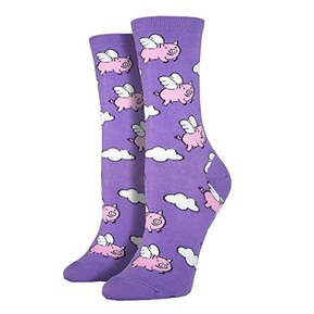 Socksmith Women's 'Flying Pigs' Socks in Lavender (One Size)