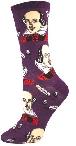 Socksmith Shakespeare Womens Purple Crew Socks