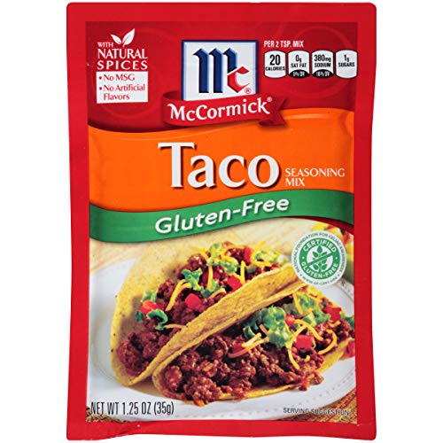 Book Cover McCormick Gluten Free Taco Mix, 1.25 oz, Pack of 12