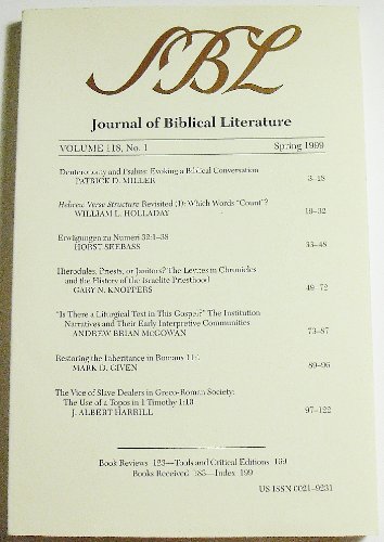 Journal of Biblical Literature (Volume 118 Number 1, Spring 1999)