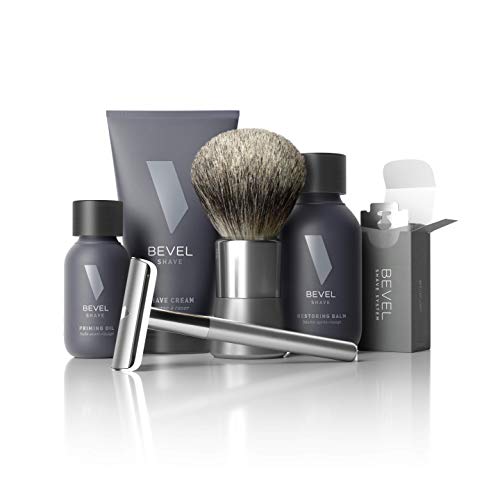 Book Cover Bevel Shave System - Starter Kit. Safety Razor, Shave Cream, Oil, Balm and 20 Blades. Clinically Tested to Help Prevent Razor Bumps.