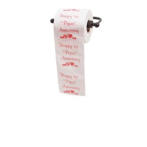 Happy 1st Paper Anniversary Printed Toilet Paper Gag Gift, Funny Novelty Anniversary Present for Him or Her