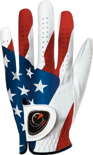easyglove Flag_USA-2 Men's Golf Glove (White), XX-Large, Worn on Left Hand