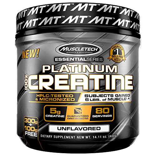 Book Cover Creatine Monohydrate Powder | MuscleTech Platinum Creatine Powder | Pure Micronized Creatine Powder | Muscle Recovery + Muscle Builder for Men & Women | Workout Supplements | Unflavored (80 Servings)