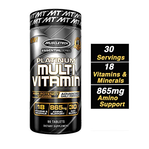 Book Cover MuscleTech Advanced Daily Multivitamin for Men & Women, Includes Amino Acids, 18 Vitamins & Minerals (100% Daily Vitamins A, C, D, E, B6 & B12), 90 Count