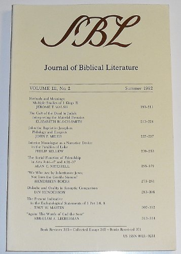 Journal of Biblical Literature (Volume 111 Number 2, Summer 1992)