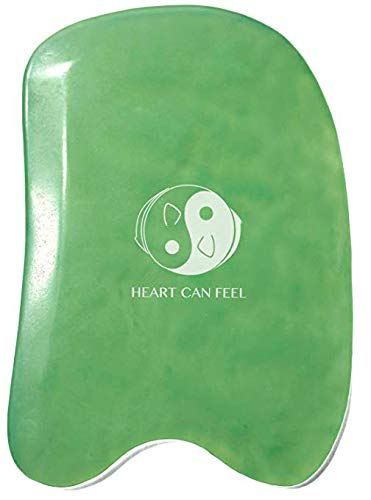 Book Cover BEST Jade Gua Sha Scraping Massage Tool - High Quality Hand Made Jade Guasha Board - GREAT Tools for SPA Acupuncture Therapy Trigger Point Treatment on Face [Square]