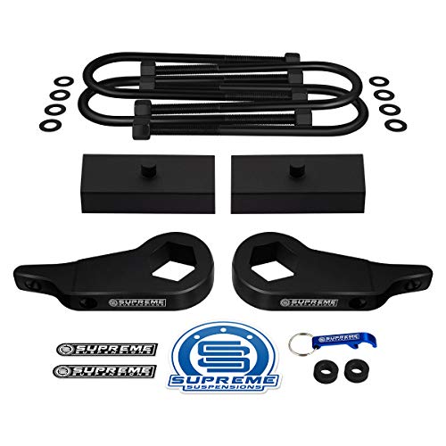 Supreme Suspensions - Full Lift Kit for 1997-2012 Ford Ranger Adjustable 1" to 3" Front Lift Torsion Keys + 1" Rear Lift Blocks + Round Bend U-Bolts