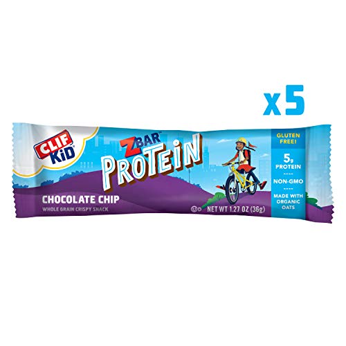 Clif Kid ZBAR - Protein Granola Bars - Chocolate Chip (1.27 Ounce Gluten Free Energy Bars, Kids Snacks, 10 Count) (Packaging May Vary)