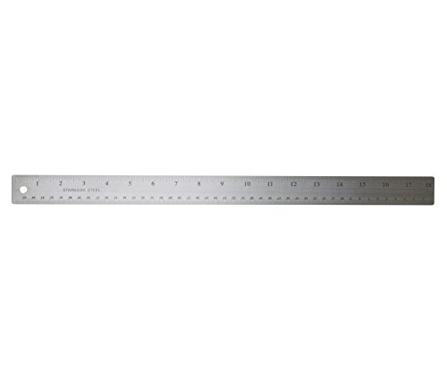Officemate Classic Stainless Steel Metal Ruler, 18 Inches with Metric Measurements (66613)