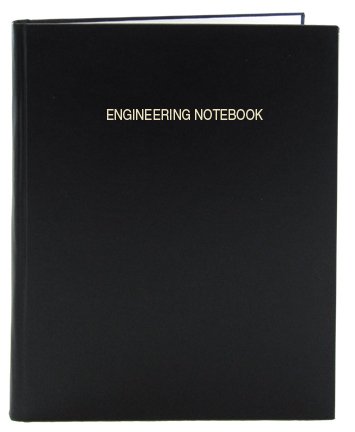 BookFactory Black Engineering Notebook/Graph Paper Notebook/Quadrille 4 X 4 Quad Ruled, 168 Pages, 8" x 10" (.25" Lab Grid Format), Black, Smyth Sewn Hardbound (LIRPE-168-SGR-A-LKT4)