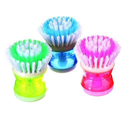 1 of Kitchen Wok Pot Detergent Self-Dispensing Pan Dish Bowl Palm Wash Brush Cleaner(color random)