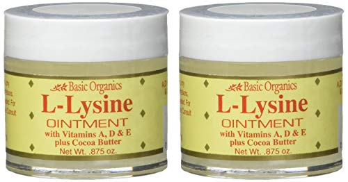 Book Cover Basic Organics L-Lysine Lip Ointment, 0.875 oz (2 Pack)