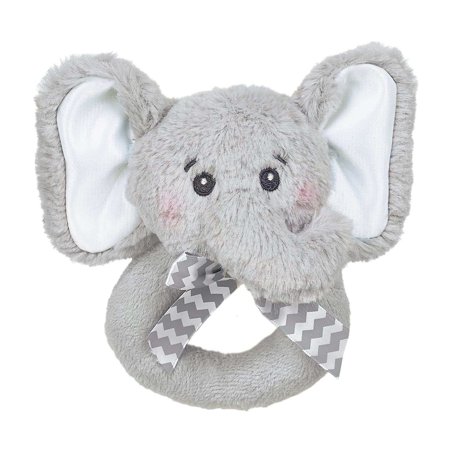 Book Cover Bearington Baby Lil' Spout Plush Stuffed Animal Gray Elephant Soft Ring Rattle 5.5
