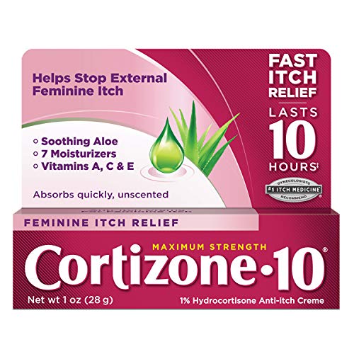 Book Cover Cortizone 10 Maximum Strength Feminine Itch Relief 1 oz., 1% Hydrocortisone Anti-Itch Creme