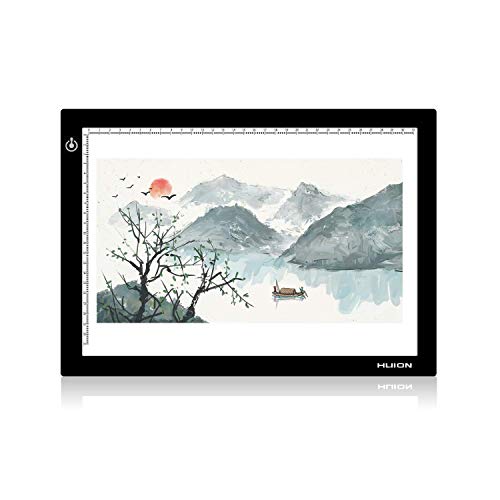 Book Cover Huion L4S Light Box - 17.72 Inches USB ADJUSTABLE Illumination Light Panel only 5mm Thin Light Table with 5 A4 Tracing Papers and 1 Non-woven Bag L14.17