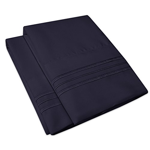 Book Cover 1500 Supreme Collection Pillowcase - King, 2 Count, Navy