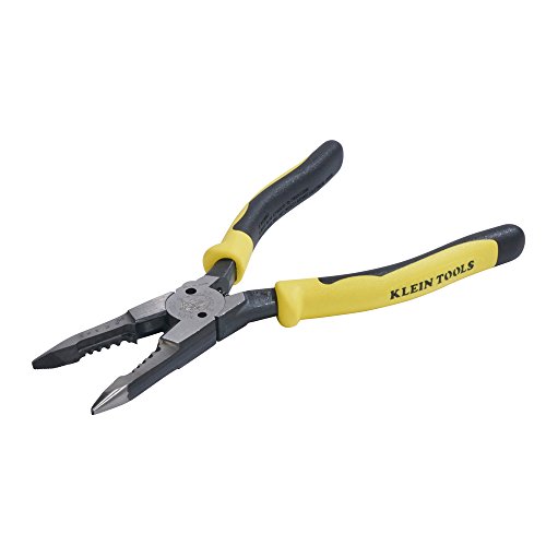 Klein Tools J206-8C Long Nose All-Purpose Spring Loaded Pliers, Forged Steel with Dual Material Journeyman Handles