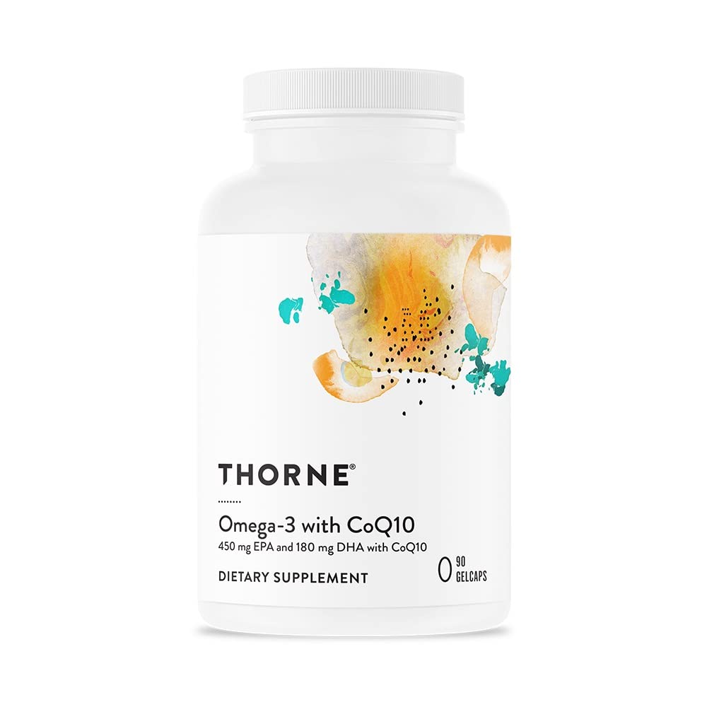 Book Cover Thorne Omega-3 with CoQ10 - Omega-3 Fatty Acids Supplement with CoQ10 - EPA and DHA - 90 Gelcaps