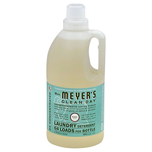 Book Cover Mrs. Meyer's Clean Day Laundry Detergent, Basil, 64 oz, 64 loads-2 pk