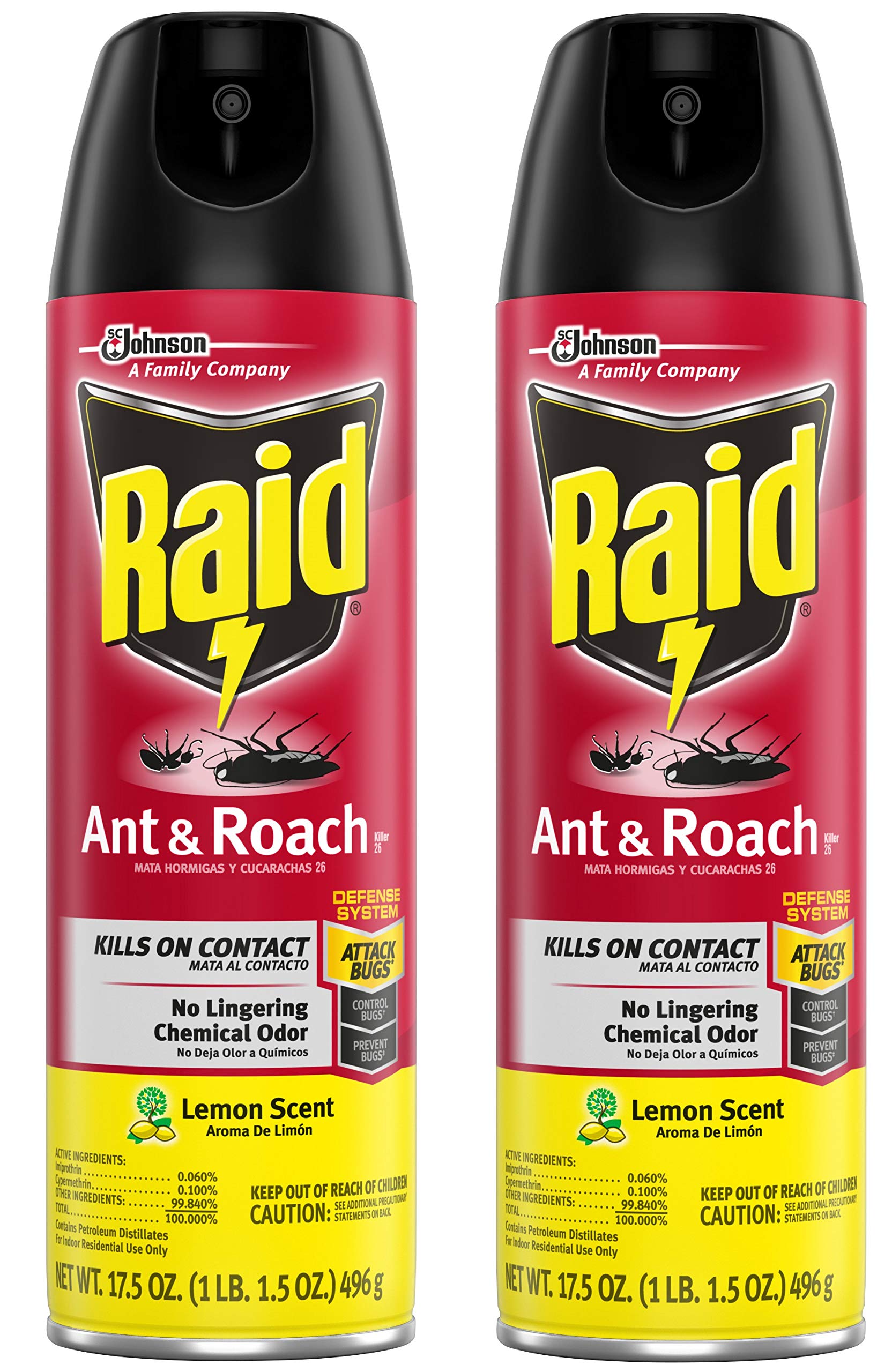 Book Cover Raid Ant & Roach Killer Lemon Scent (1.09 Pound (Pack of 2))