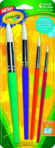 Book Cover Crayola Big Paint Brushes (4 Count Round), Great for Kids