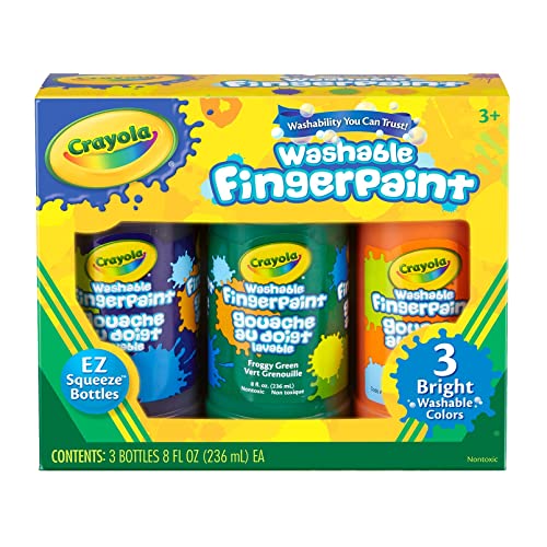 Book Cover Crayola Washable Fingerpaint (Secondary), 3 Count/8-Ounce