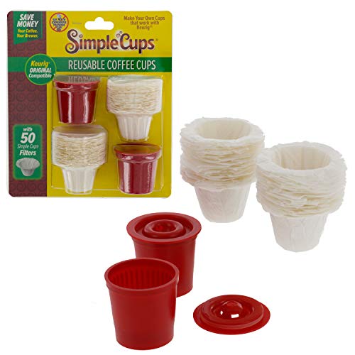 Book Cover Reusable Coffee K-cup Cups (Set of 2) with 50 Filters - 100% Compatible with Keurig
