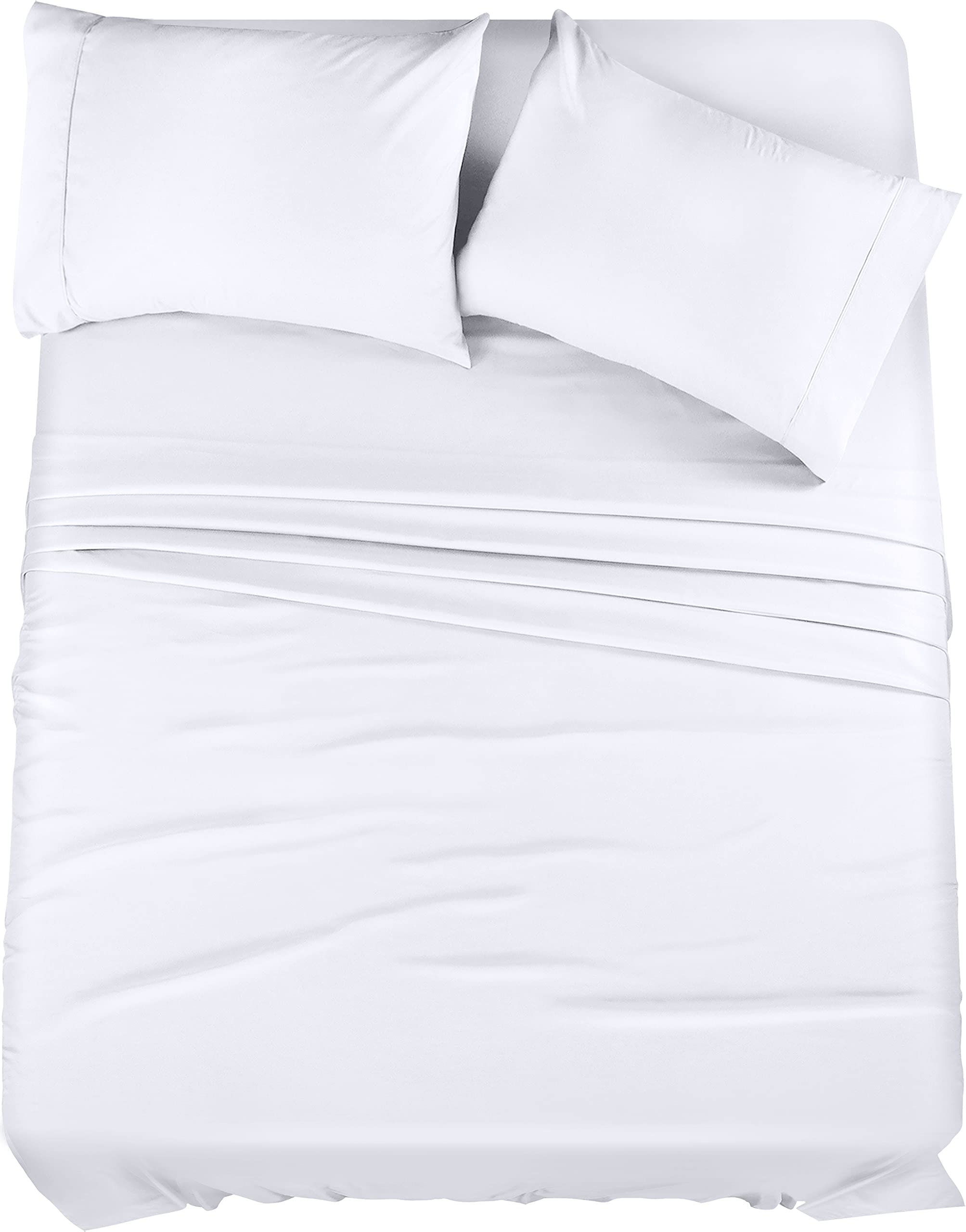Book Cover Utopia Bedding King Bed Sheets Set - 4 Piece Bedding - Brushed Microfiber - Shrinkage and Fade Resistant - Easy Care (King, White) King White