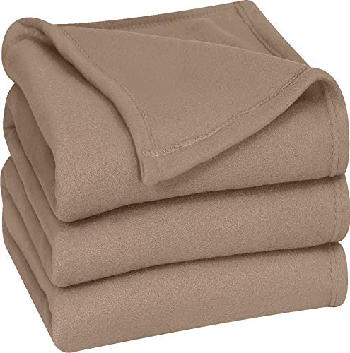 Book Cover Utopia Bedding Fleece Blanket Queen Size Tan Soft Warm Bed Blanket Plush Blanket Microfiber