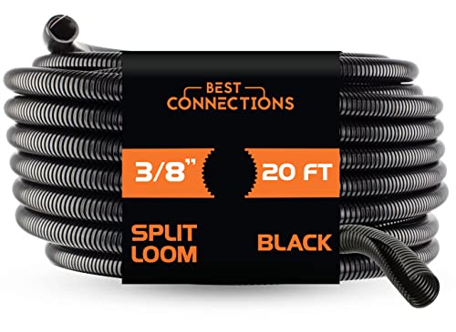 American Terminal Wire Loom Black 20' Feet 3/8" Split Tubing Hose Cover Auto Home Marine