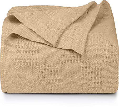 Book Cover Utopia Bedding Cotton King Blanket Beige - 90x108 Inches Blanket for Bed - 350 GSM Soft Breathable Blanket