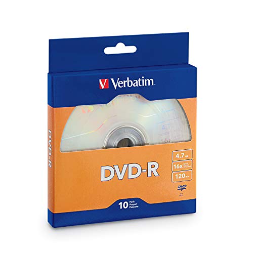 Book Cover Verbatim DVD-R Blank Discs 4.7GB 16X Recordable Disc - 10 Pack