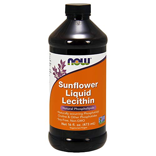 Book Cover NOW Supplements, Sunflower Lecithin with naturally occurring Phosphatidyl Choline and Other Phosphatides, Liquid, 16-Ounce