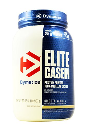 Dymatize Nutrition - Elite Casein Protein Powder 100% Micellar Casein Smooth Vanilla - 2 lbs.