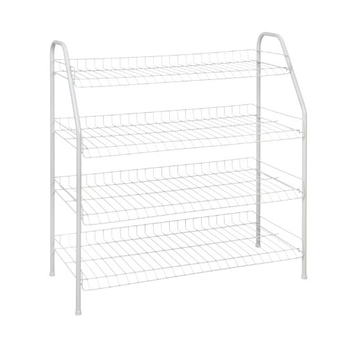 ClosetMaid 4-Tier Wire Shoe Rack Organizer, White Finish, Easy to Assemble, Holds 12 Pairs, for Closet, Bedroom with Sturdy Design