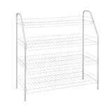 ClosetMaid 4-Tier Wire Shoe Rack Organizer, White Finish, Easy to Assemble, Holds 12 Pairs, for Closet, Bedroom with Sturdy Design