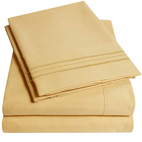 1500 Supreme Collection Bed Sheets - 4 Piece Bed Sheet Set Deep Pocket HIGHEST QUALITY & LOWEST PRICE, SINCE 2012 - Wrinkle Free Hypoallergenic Bedding, 23 Colors - Queen, Camel