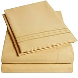 1500 Supreme Collection Queen Sheet Sets Camel - Luxury Hotel Bed Sheets and Pillowcase Set for Queen Mattress - Extra Soft, Elastic Corner Straps, Deep Pocket Sheets, Queen Camel