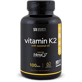 Vitamin K2 (as MK7) with Organic Coconut Oil for better absorption | Made with clinically proven MenaQ7 and Formulated without Soy or gluten ~ Non-GMO Verified, Vegan Certified (60 Veggie-Softgels)